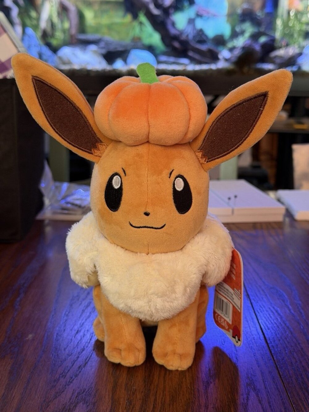 BNWT Pokemon Halloween Eevee with Pumpkin Hat Small 8" Plush Toy 2024